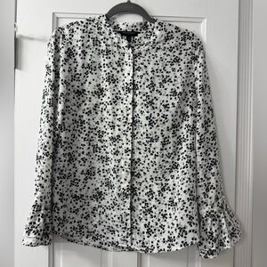 Banana Republic Black and White Floral Blouse